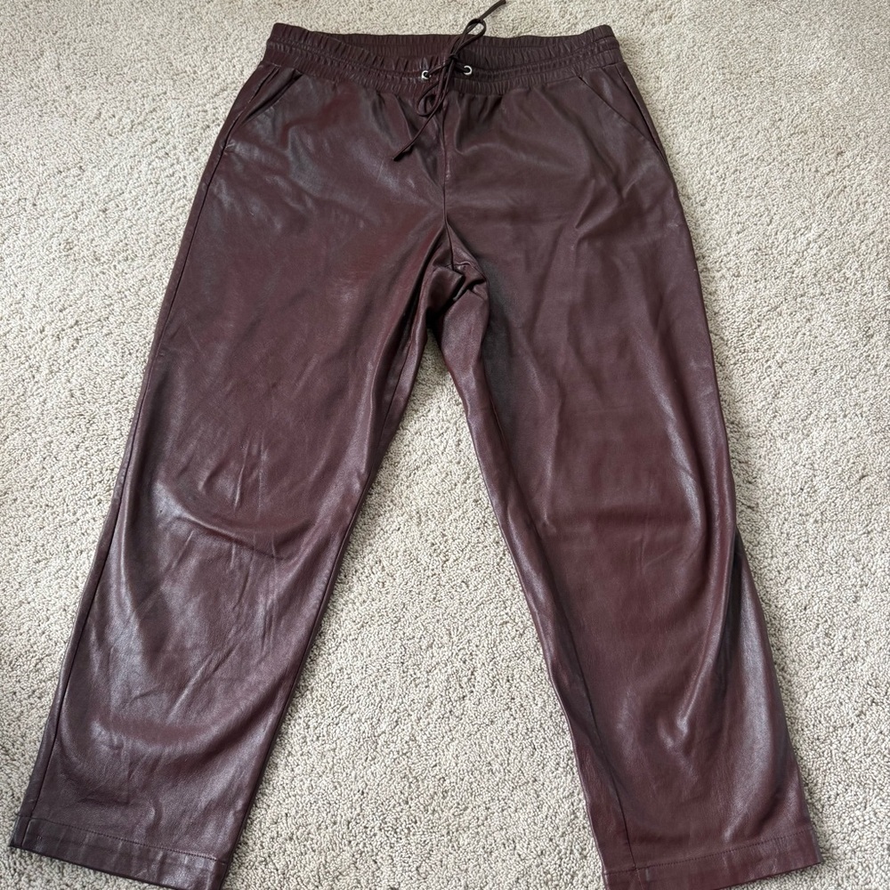 Loft Faux Leather Drawstring Pants L
